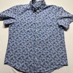 Lands End Mens Cotton Buttondown Shortsleeve Shirt - Size Large L